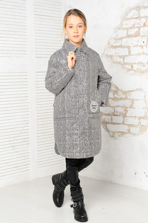 Куртка «Алиса», серый принт